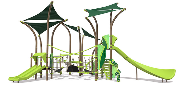 Render of green playground